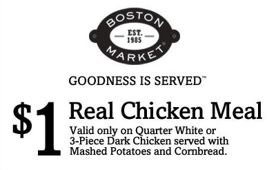 Boston Market Real Chicken Meal