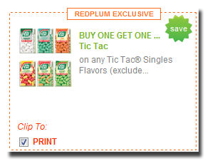 RedPlum-Tic-Tac Coupon