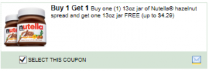 nutella coupon