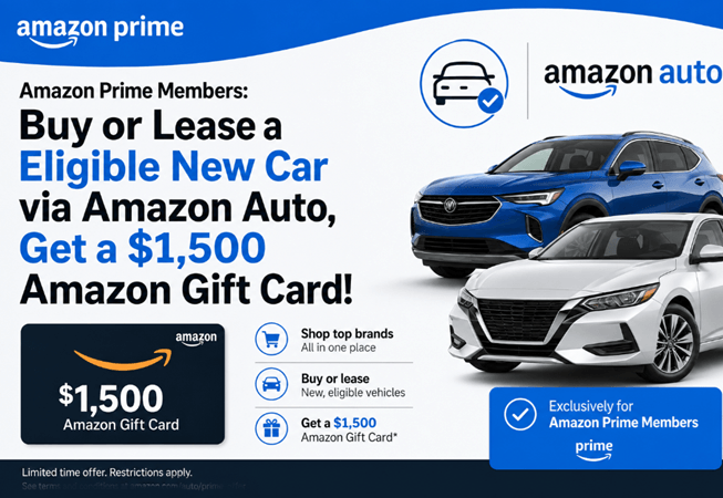 Amazon Rent A Car Amazon Prime Members: Buy or Lease a Eligible New Car via Amazon Auto ...